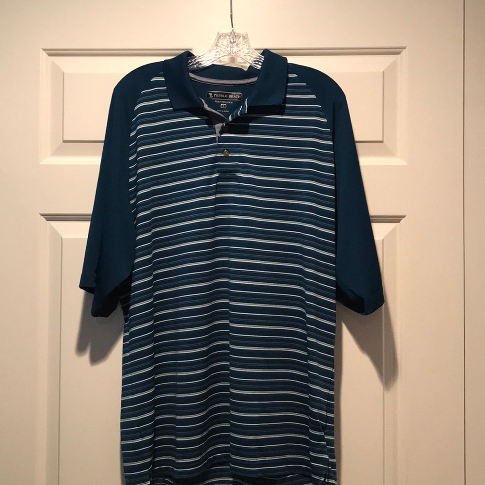 Pebble Beach striped golf shirt